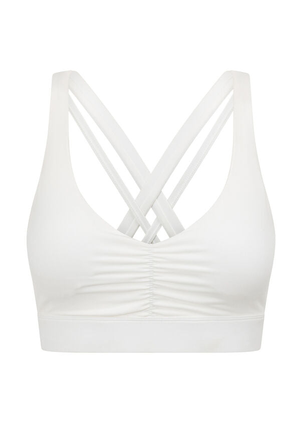 Lorna Jane Topspin All Day Support Sports Bra-Porcelain - Tops