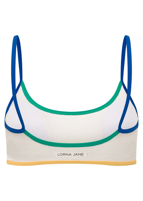 Retro Rib Swim Sports Bra